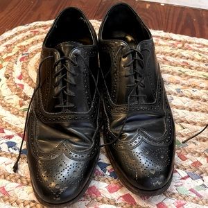 Vintage Florsheim Black Wingtip Dress Shoes